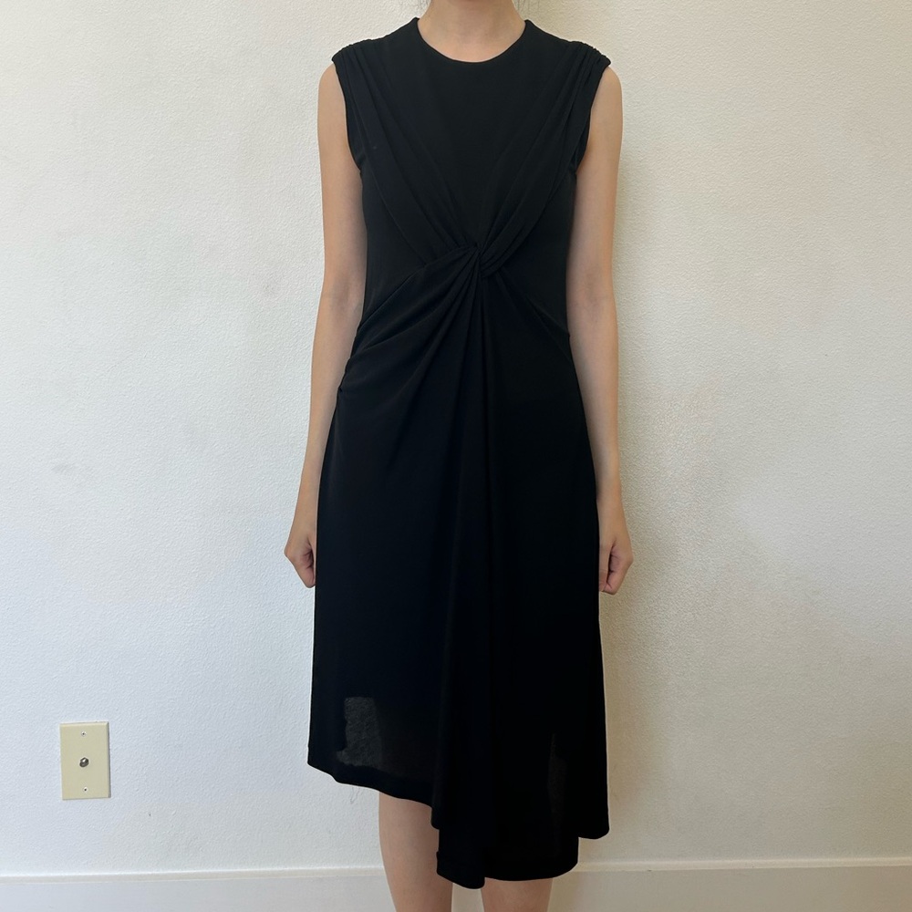 Balenciaga Asymmetrical Midi Black Dress